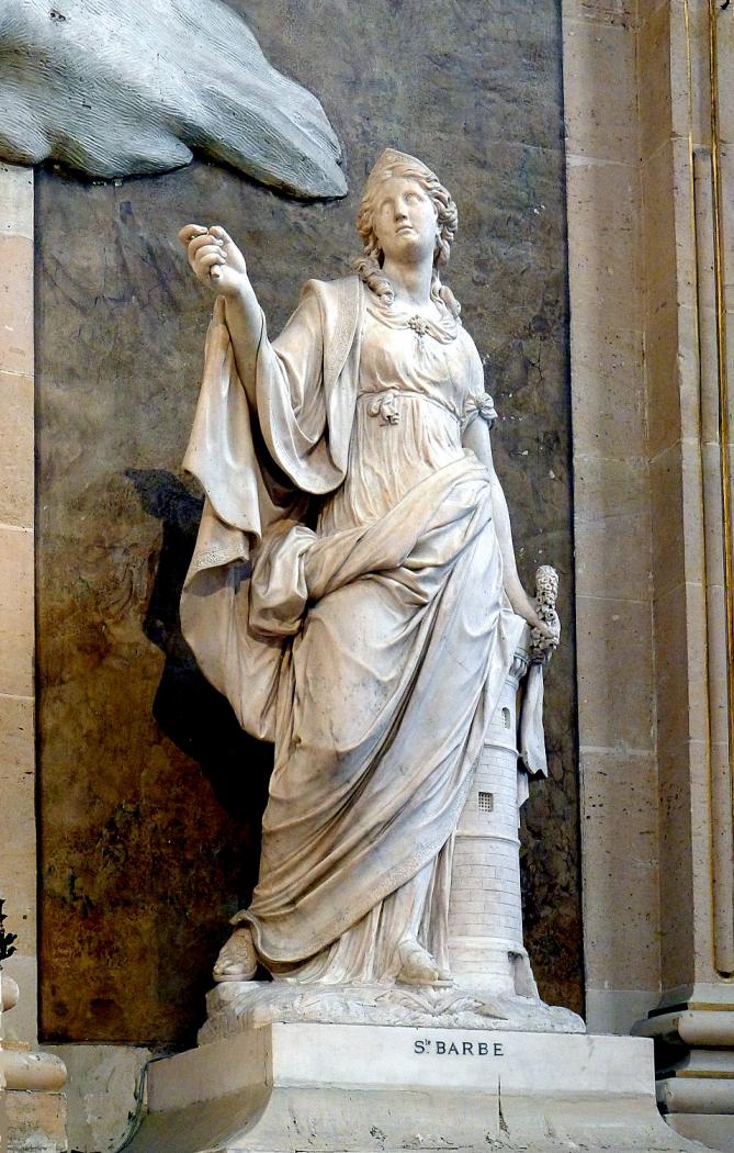 P1010204 paris ier eglise saint roch statue de sainte barbe reductwk 1