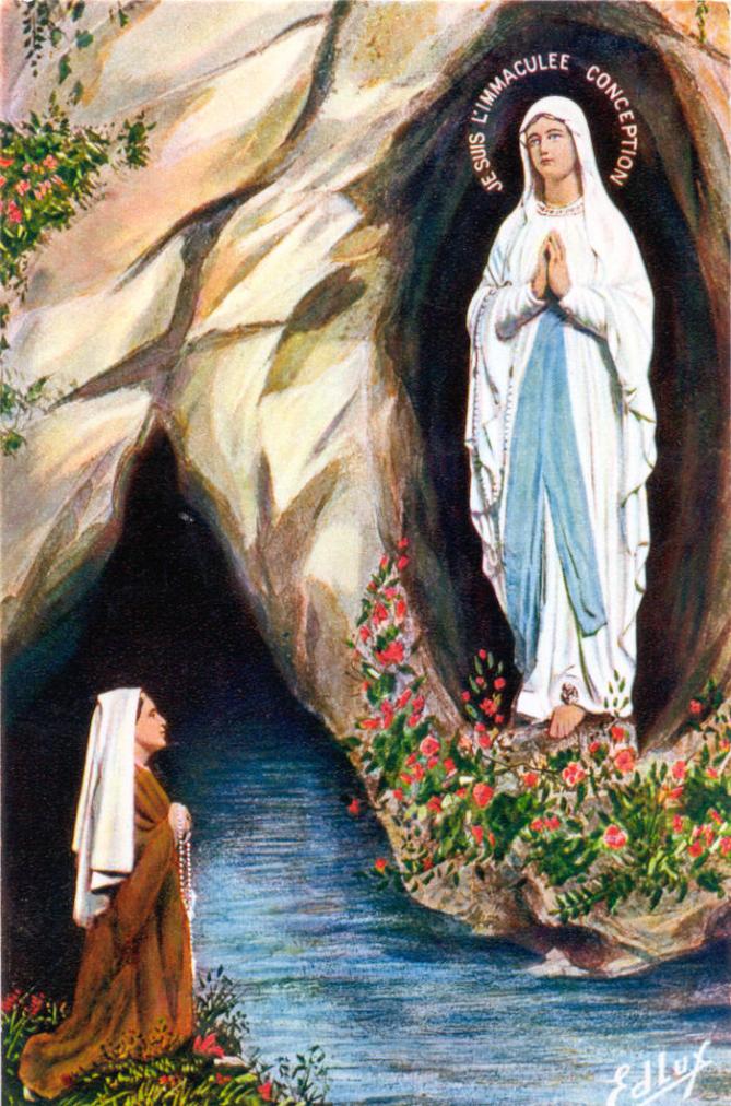 Sainte bernadette et marie a lourdes
